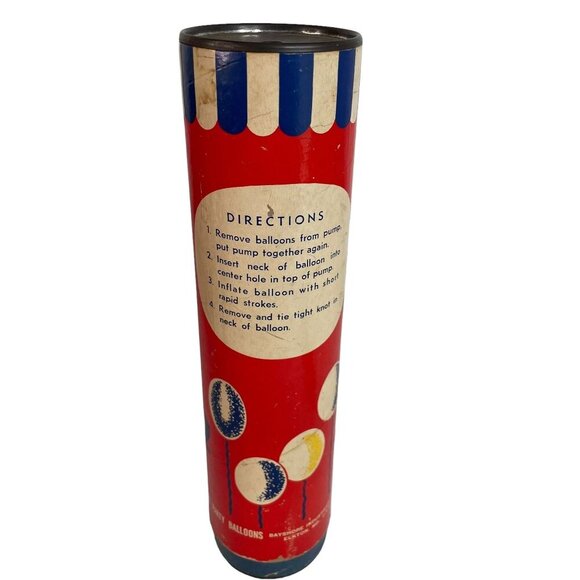 Vintage Bayshore's Speed-E-Air Balloon Inflator Tin Can Clown Graphics 10" Tall - Picture 7 of 8